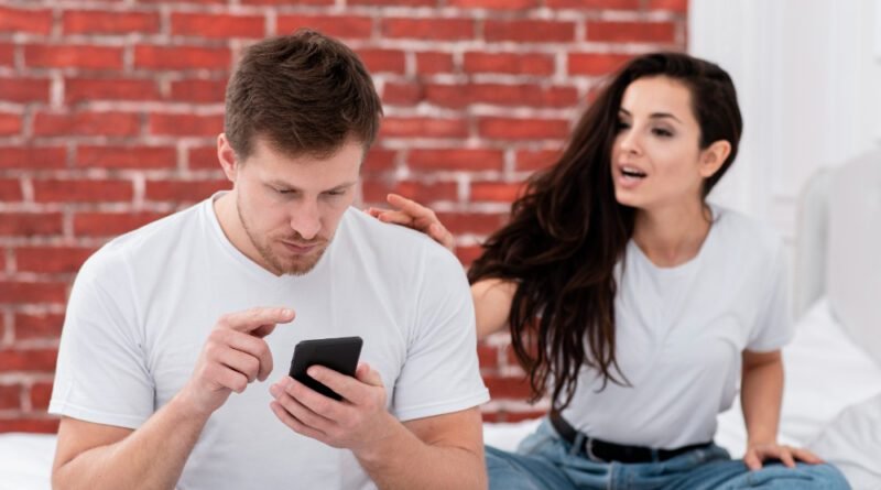 limites de mídia social, discussão de casal